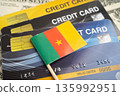 Cameroon flag on credit card, finance economy trading shopping online business. 135992951