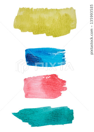 Multicolored brush strokes of watercolor paint Multicolored brush strokes of watercolor paint 135993585