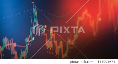 stock market candlestick chart on digital screen with blue backlight, technical analysis, trading volatility, price dynamics, forex market data visualization concept and financial data. stock market candlestick chart on digital screen with blue backlight, technical analysis, trading volatility, price dynamics, forex market data visualization concept and financial data. 135993674