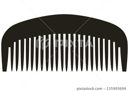 Black silhouette illustration of a comb | Simple icon material representing hair care products Black silhouette illustration of a comb | Simple icon material representing hair care products 135993699