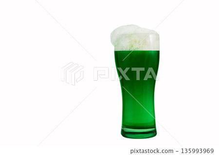 Green beer pint glass for st. Patrick's day celebration 135993969