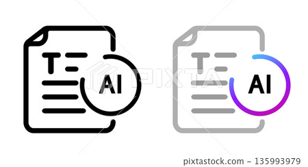 AI text icon set for natural language processing machine learning artificial intelligence technology with document and text symbol AI text icon set for natural language processing machine learning artificial intelligence technology with document and text symbol 135993979