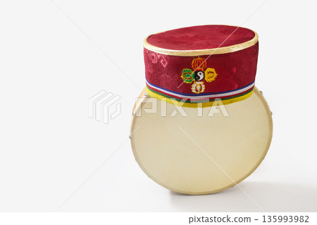 Damphu drum celebrating sonam losar tamang new year festival Damphu drum celebrating sonam losar tamang new year festival 135993982