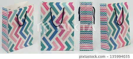 Colorful paper gift  bag  isolated 135994035