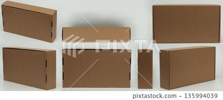 Recycled paper brown box isolated Recycled paper brown box isolated 135994039