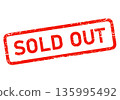 Sold out stamp, out of stock seal, shabby stamp, vector 135995492