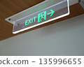 綠色發光的出口/緊急出口標誌 135996655