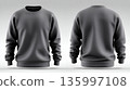 Front and back apparel mockup, High quality sweatshirt with detailed fabric texture 135997108