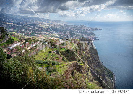 Cabo Girao Cliffs Panoramic View Madeira Island Portugal 135997475