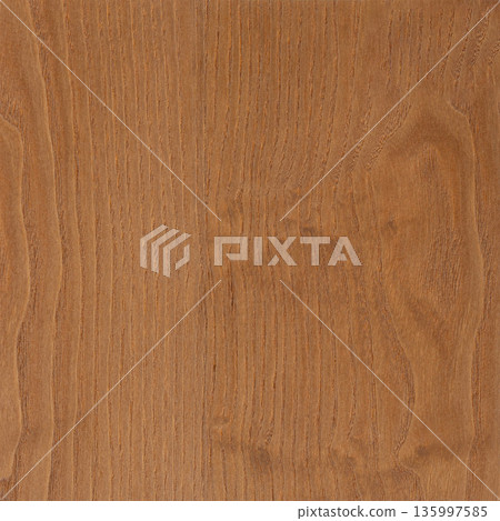 Warm medium brown wood grain texture with distinct vertical lines and natural flow. 135997585