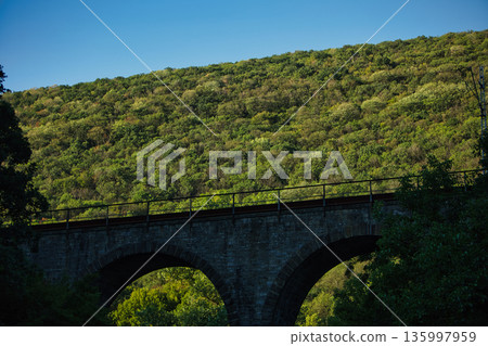 A road for summer travel on a sunny day in August 2025 135997959