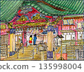 一對年輕夫婦在冬天參拜淺間神社 135998004