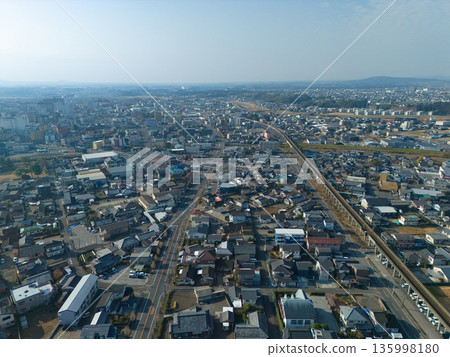 Aerial view of Miyakonojo city Aerial view of Miyakonojo city 135998180