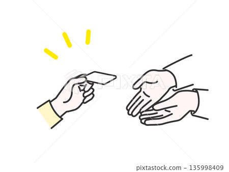 遞卡片的插圖 135998409