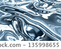 Liquid Metal Abstract Background. AI generated image. 135998655