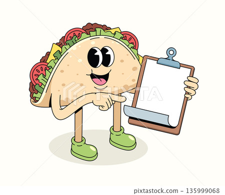 taco blank note cartoon illustration taco blank note cartoon illustration 135999068