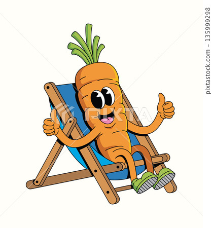 carrot relaxing on chair groovy cartoon illustration carrot relaxing on chair groovy cartoon illustration 135999298