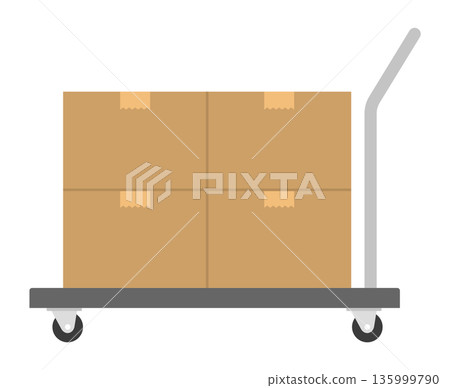 手推車和紙箱 135999790
