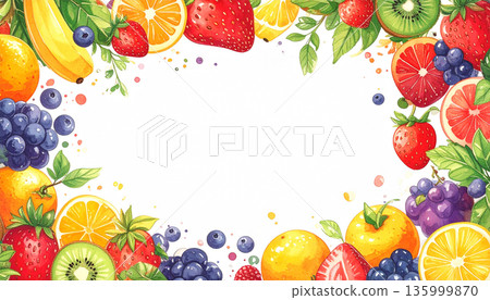 Fruit decorative frame copy space 135999870