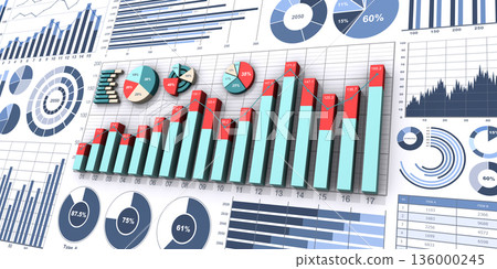 3D 和 2D 商業圖表 3D 和 2D 商業圖表 136000245