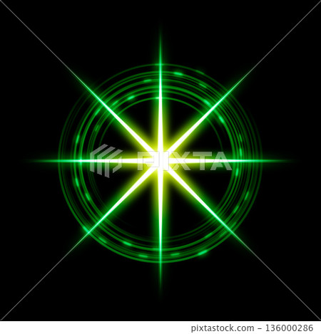 Green glowing starlight and circular futuristic technology effect Green glowing starlight and circular futuristic technology effect 136000286