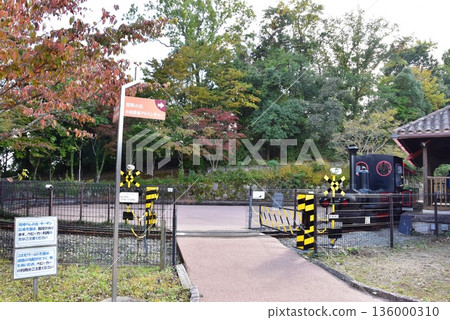 神奈川縣小田原兒童森林公園萬博樂園兒童火車入口廣場站及鐵路道口 136000310