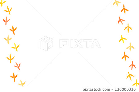 鳥類足跡背景手繪水彩插圖 136000336