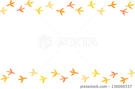 Bird footprints background hand-painted watercolor illustration 136000337