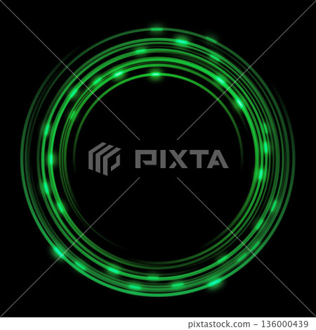 Green glowing futuristic circular light effect Green glowing futuristic circular light effect 136000439