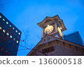 Sapporo Clock Tower and winter cityscape 136000518