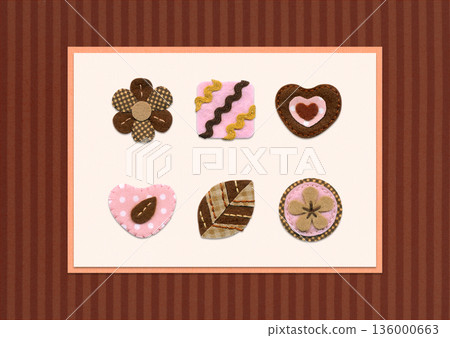 情人節時尚巧克力貼花插畫設計/橫條紋 136000663