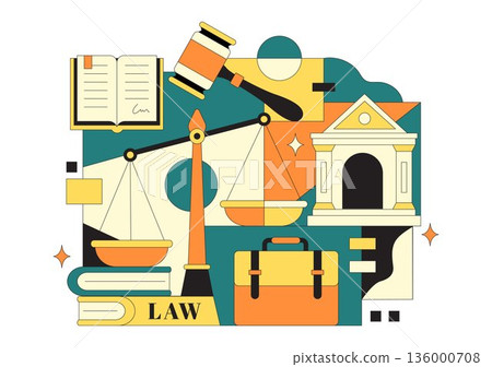 Law Firm Services Vector Illustration Featuring Justice, Legal Advice, Court Judgment, And Lawyer Consultation With Flat Cartoon Style Background Law Firm Services Vector Illustration Featuring Justice, Legal Advice, Court Judgment, And Lawyer Consultation With Flat Cartoon Style Background 136000708