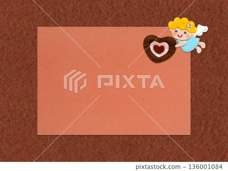 Valentine's Day Cute angel applique illustration background material / horizontal 136001084
