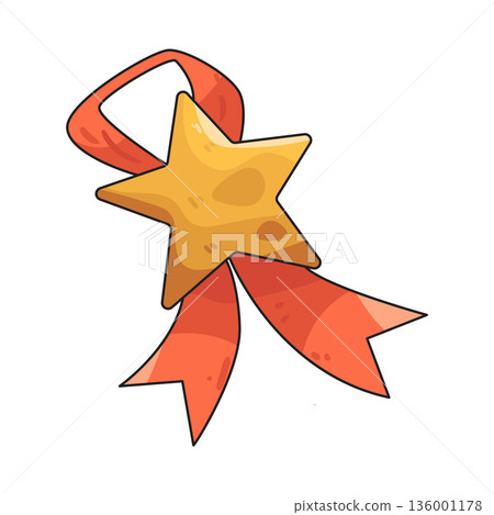 illustration of star ribbon 136001178