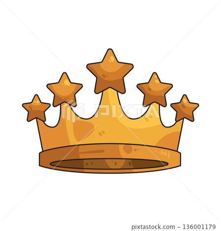 illustration of star crown illustration of star crown 136001179
