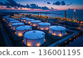 Tank farm storage chemical petroleum petrochemical refinery product at oil terminal. 136001195