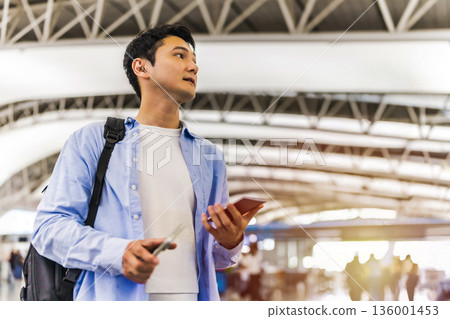 A man holding documents at the airport. Photo courtesy of Kansai International Airport (KIX) A man holding documents at the airport. Photo courtesy of Kansai International Airport (KIX) 136001453
