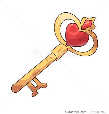 illustration of key of love illustration of key of love 136001580