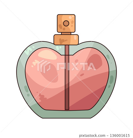 illustration of heart perfume bottle 136001615