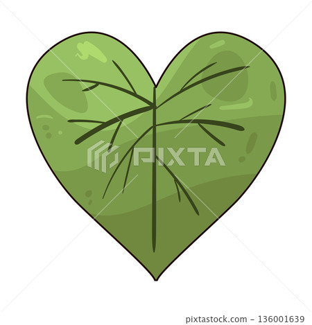 illustration of leaf heart illustration of leaf heart 136001639