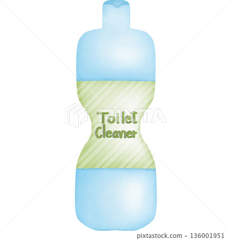 Bathroom cleaning products cartoon hand drawn transparency illustration 136001951