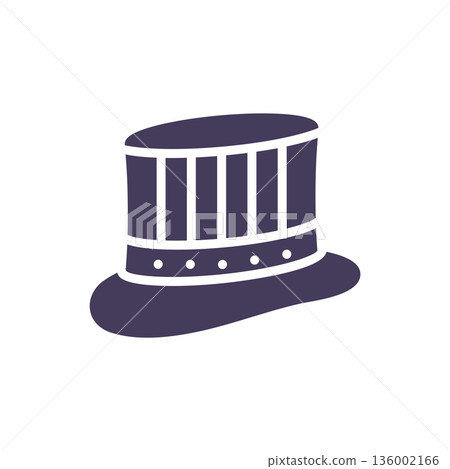 Uncle Sam Hat Icon, American Patriotic Top Hat Symbol, Solid Glyph Vector Sign for USA Election Campaign, Voting and Democracy. 136002166