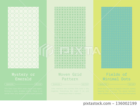 Chevron, diamond and symbol grid seamless pattern collection, geometric herringbone and argyle repeats for modern minimal backgrounds, wallpaper, textile, wrapping design Chevron, diamond and symbol grid seamless pattern collection, geometric herringbone and argyle repeats for modern minimal backgrounds, wallpaper, textile, wrapping design 136002199