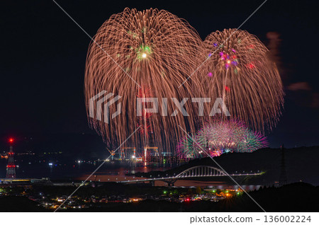 Night view of Imari Port and Imari Bay Fireworks Night view of Imari Port and Imari Bay Fireworks 136002224