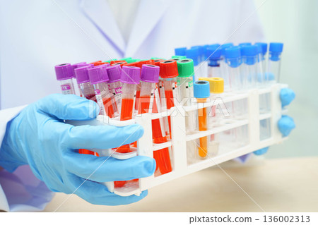 Scientist medical professional use test tube for research in science laboratory. Scientist medical professional use test tube for research in science laboratory. 136002313