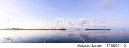 Beautiful calm sea and sunrise in Palau 136002440