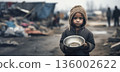 The unspoken plea of a hungry child reflects the urgent need to address childhood hunger, evoking empathy and support 136002622