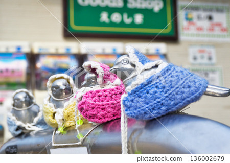 Cute little birds at Enoshima Station on the Enoshima Electric Railway (Fujisawa City, Kanagawa Prefecture) 136002679