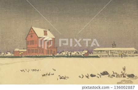 明治時代的東京：井上靖二（1864-1889）的《築地海軍部》 136002887