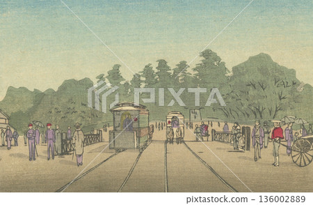 明治時期的東京：井上靖二（1864-1889）的《上野三橋》 136002889